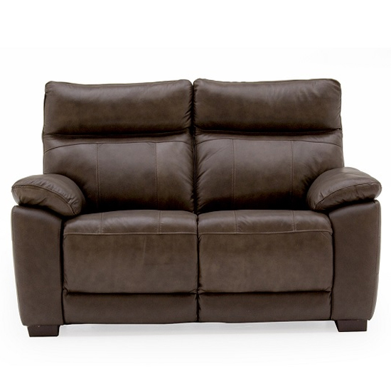 Product photograph of Posit Leather 2 Seater Sofa In Brown from Furniture in Fashion