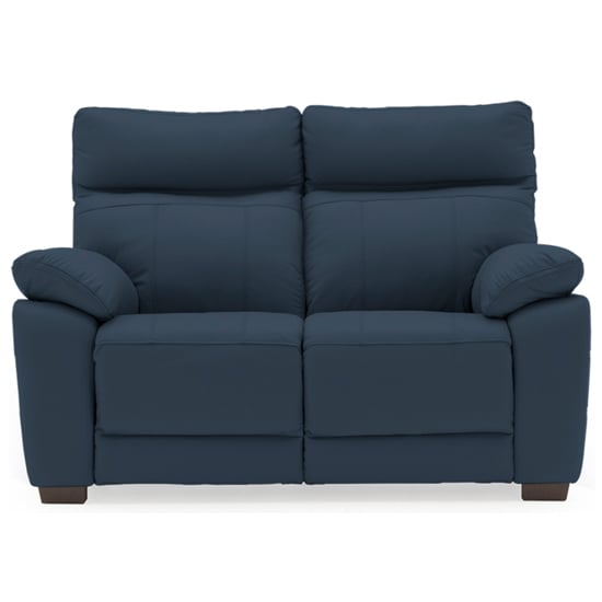 Posit Leather 2 Seater Sofa In Indigo Blue