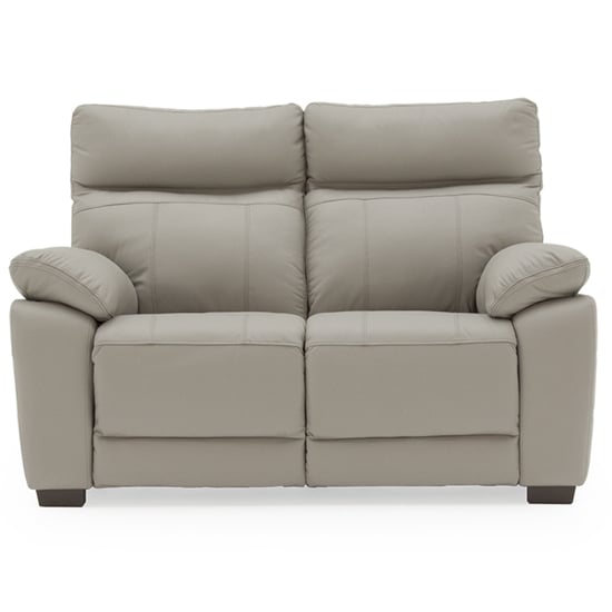 Product photograph of Posit Leather 2 Seater Sofa In Light Grey from Furniture in Fashion