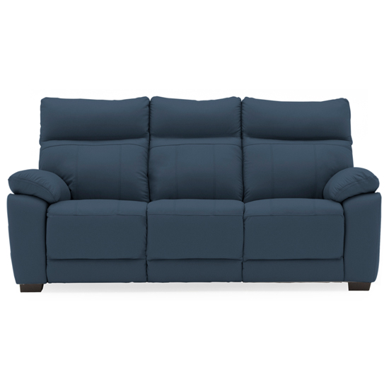 Product photograph of Posit Leather 3 Seater Sofa In Indigo Blue from Furniture in Fashion