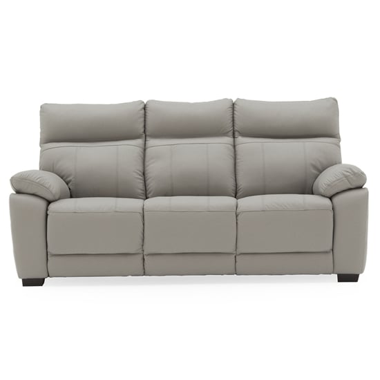 Photo of Posit leather 3 seater sofa in light grey