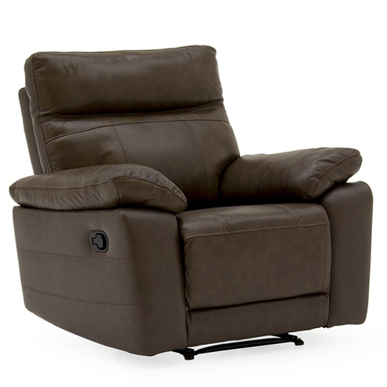 Product photograph of Posit Recliner Leather 1 Seater Sofa In Brown from Furniture in Fashion