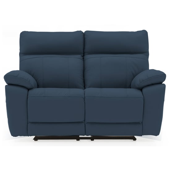 Photo of Posit recliner leather 2 seater sofa in indigo blue