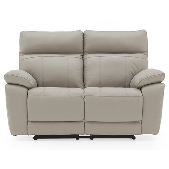 Photo of Posit recliner leather 2 seater sofa in light grey