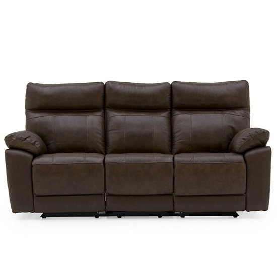 Posit Recliner Leather 3 Seater Sofa In Brown