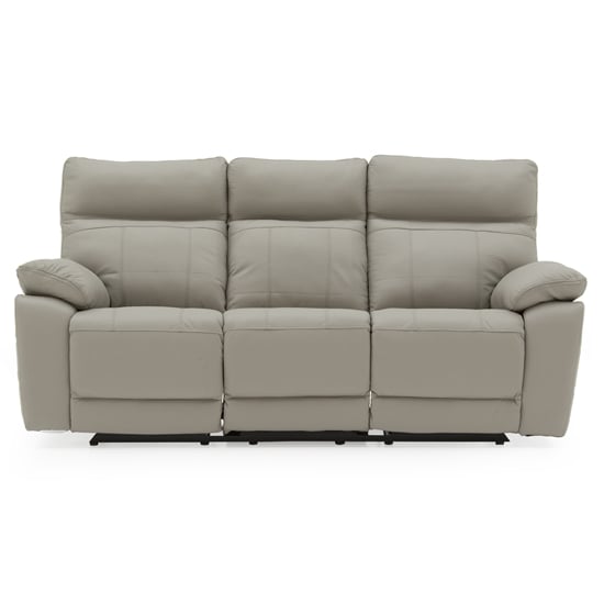Photo of Posit recliner leather 3 seater sofa in light grey