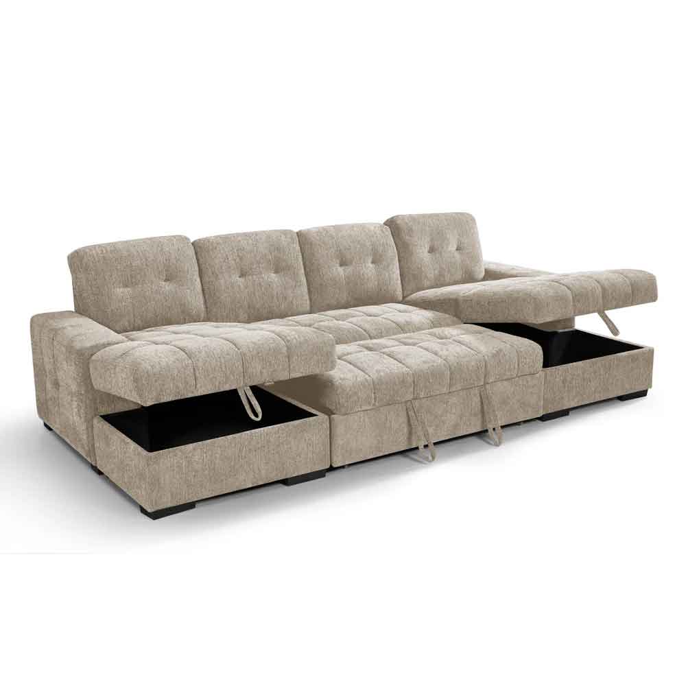 Positano Fabric U Shape Corner Sofa in Beige