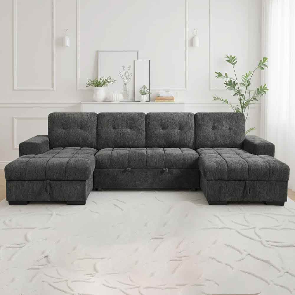 Positano Fabric U Shape Corner Sofa in Grey