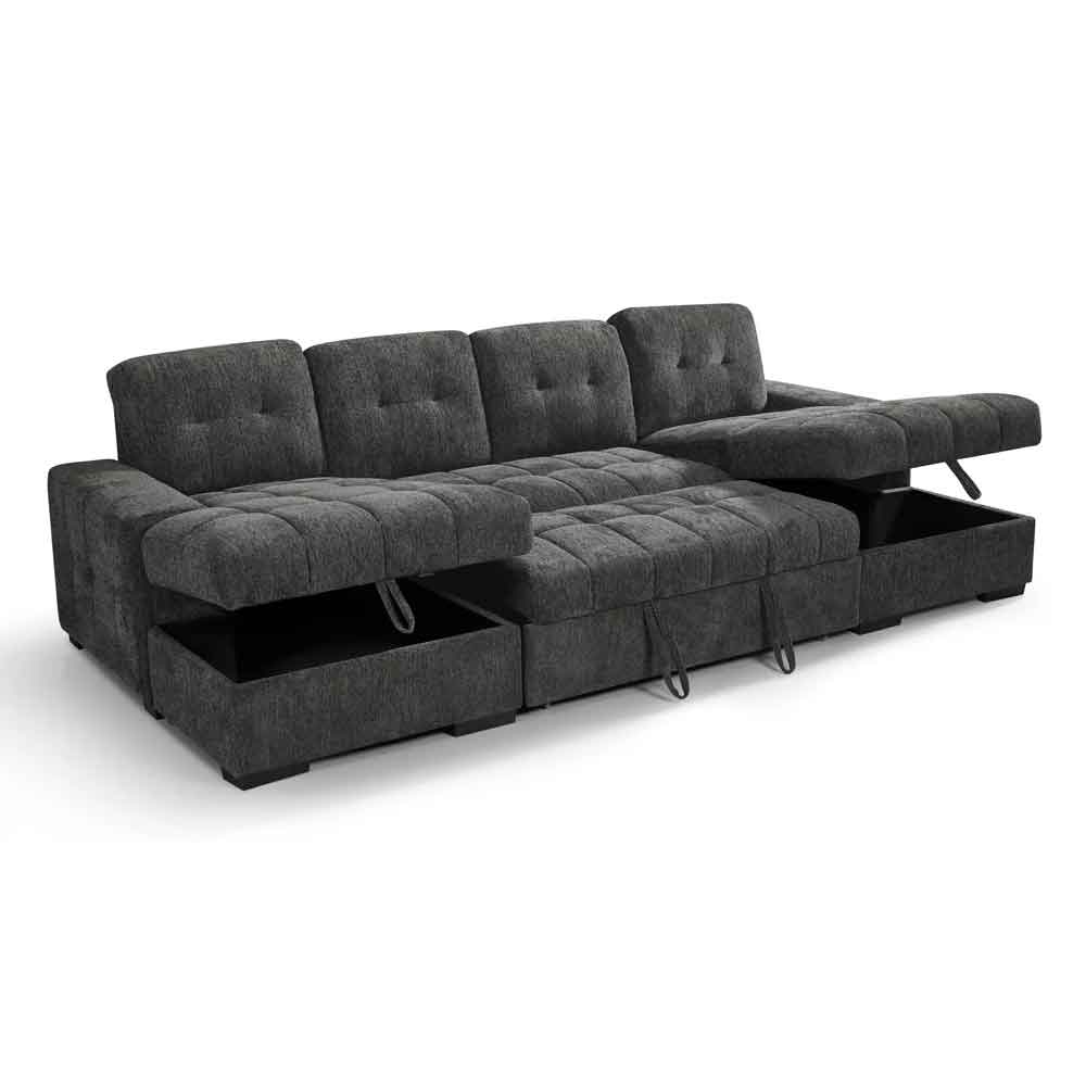 Positano Fabric U Shape Corner Sofa in Grey