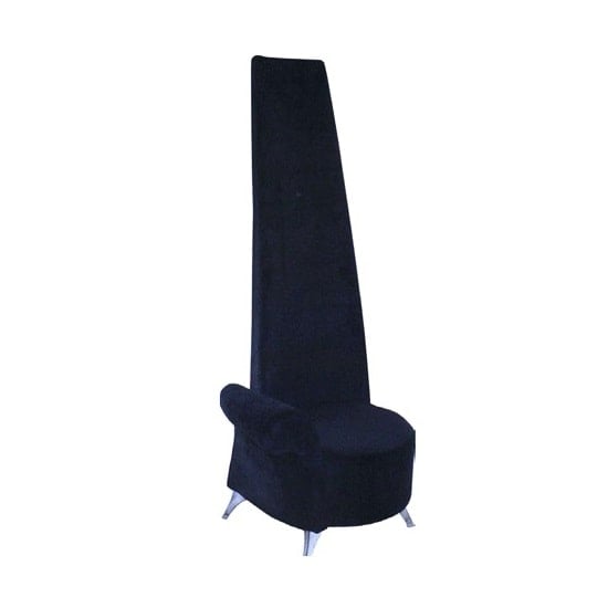 Potenza Novelty Chair In Black Velvet With Chromed Steel Feet