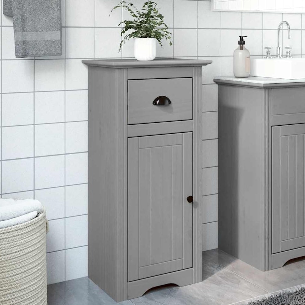 Read more about Potsdam wooden bathroom cabinet with 1 door 1 drawer in grey