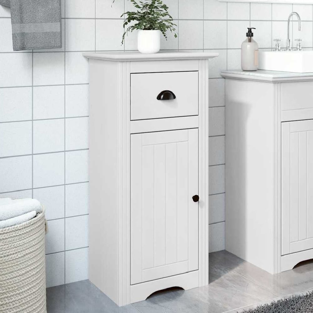 Read more about Potsdam wooden bathroom cabinet with 1 door 1 drawer in white