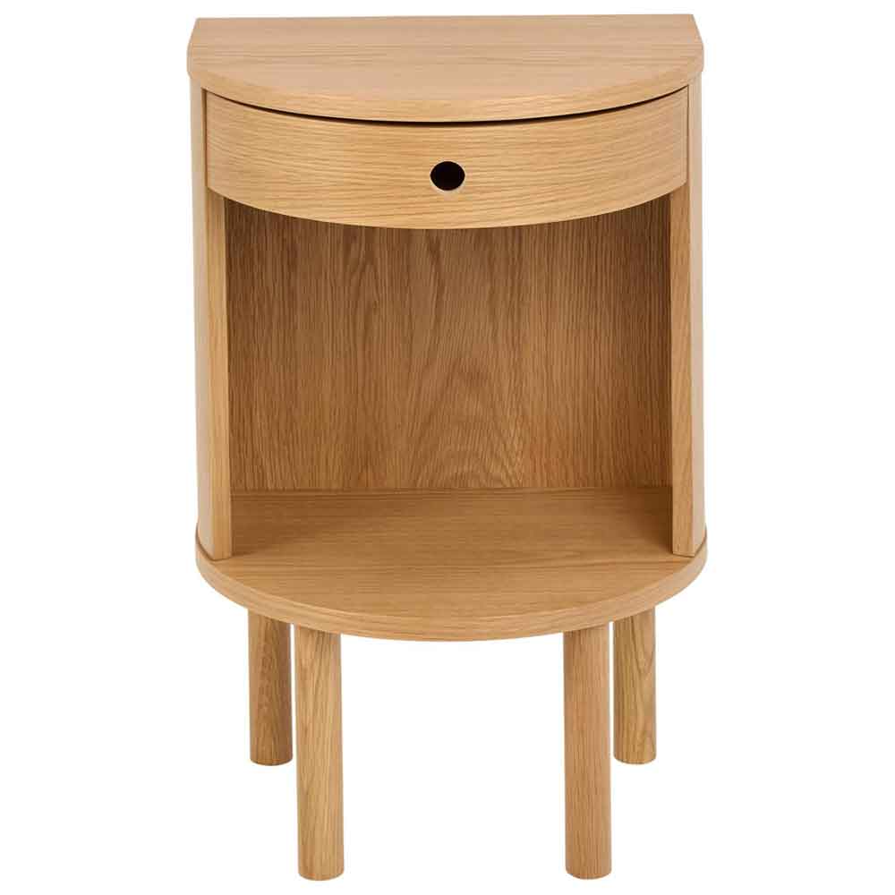 Pottstown Wooden Bedside Cabinet With 1 Drawer - Oak