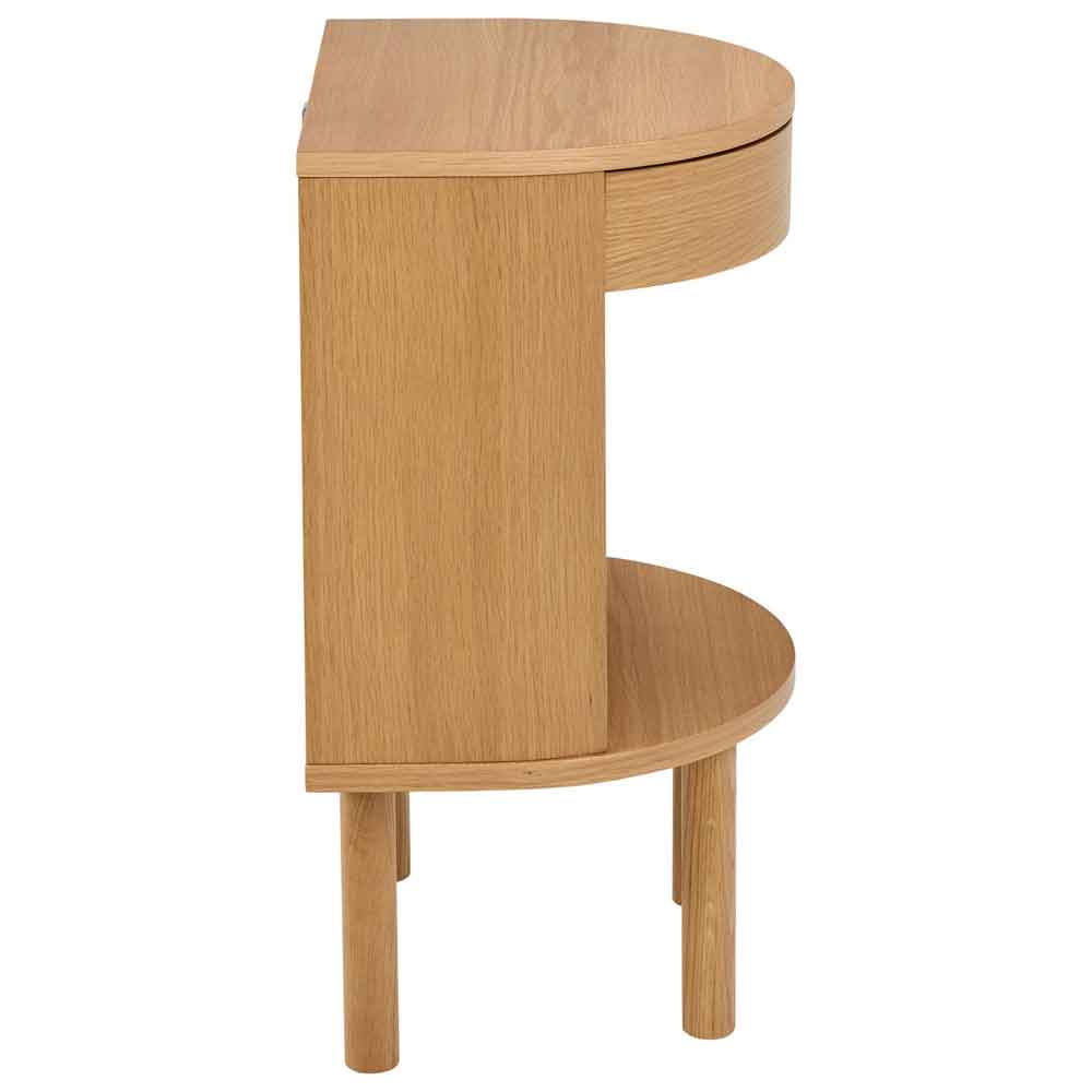 Pottstown Wooden Bedside Cabinet With 1 Drawer - Oak