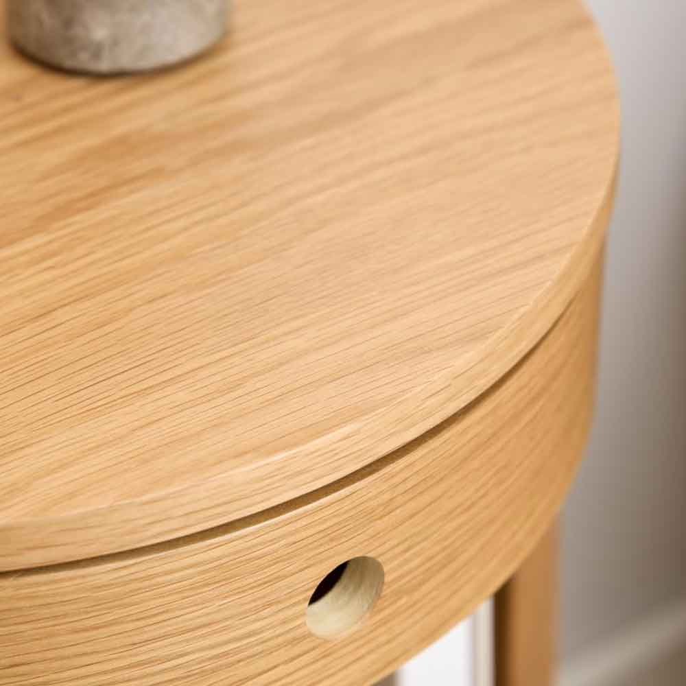 Pottstown Wooden Bedside Cabinet With 1 Drawer - Oak