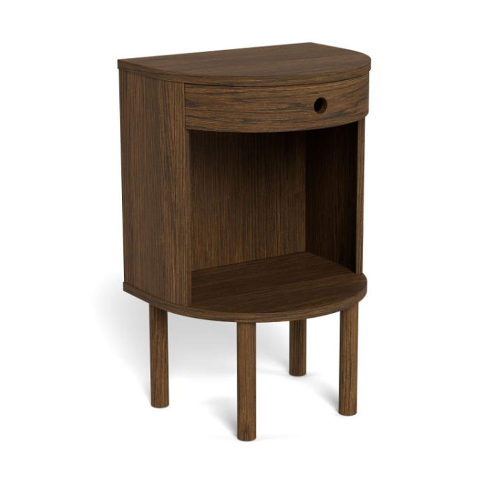 Pottstown Wooden Bedside Cabinet in Smoked Oak