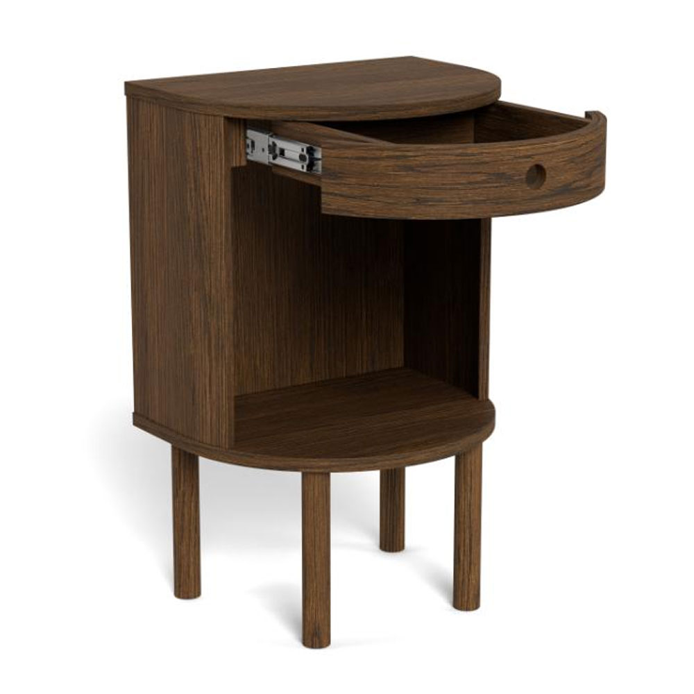 Pottstown Wooden Bedside Cabinet in Smoked Oak
