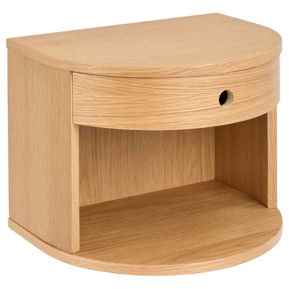 Pottstown Wooden Wall Hung Bedside Cabinet - Oak
