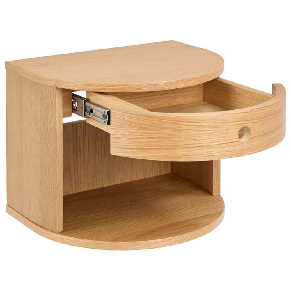 Pottstown Wooden Wall Hung Bedside Cabinet - Oak