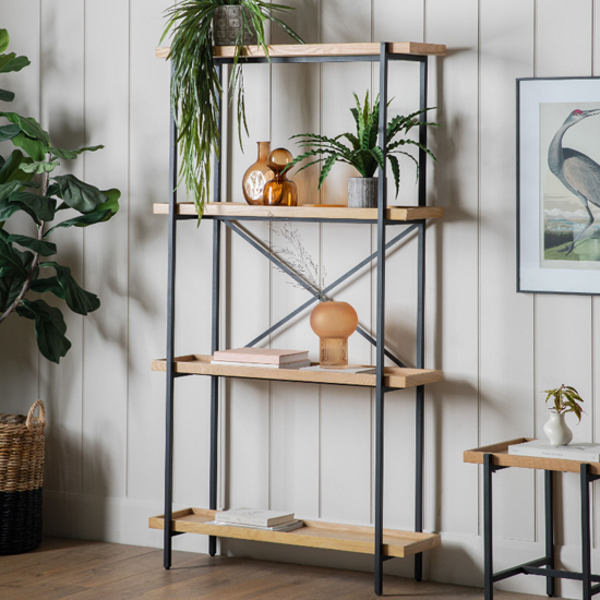 Product photograph of Powell Large Wooden Open Display Unit In Natural from Furniture in Fashion