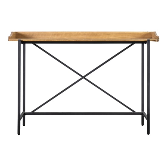 Photo of Powell wooden laptop desk in natural with black metal frame