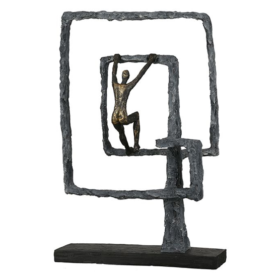 Power Poly Design Sculpture In Antique Bronze And Grey
