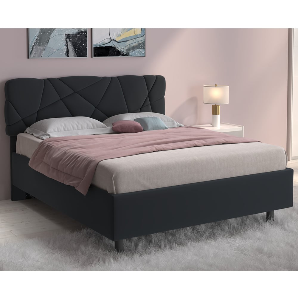 Product photograph of Poznan Fabric Ottoman King Size Bed In Anthracite from Furniture in Fashion