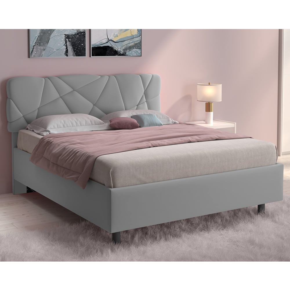 Product photograph of Poznan Fabric Ottoman King Size Bed In Light Grey from Furniture in Fashion