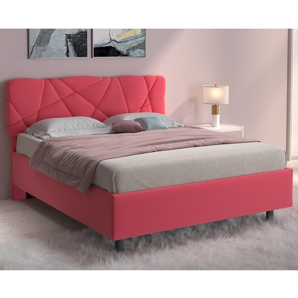 Product photograph of Poznan Fabric Ottoman King Size Bed In Pink from Furniture in Fashion