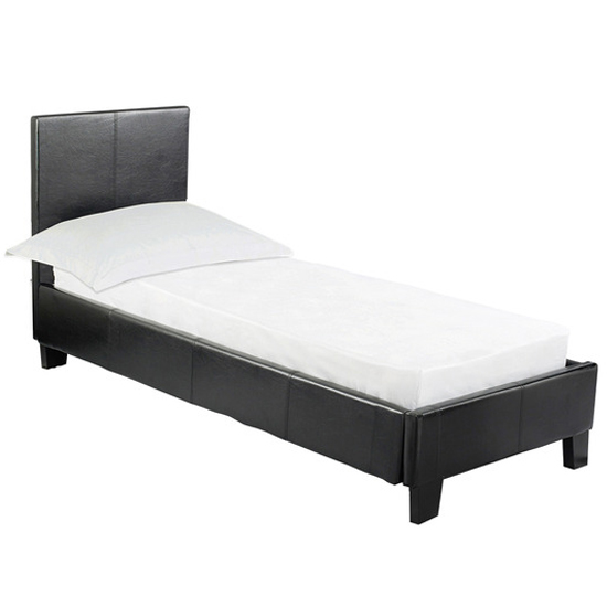 Prada Plus Hydraulic Faux Leather Single Bed In Black