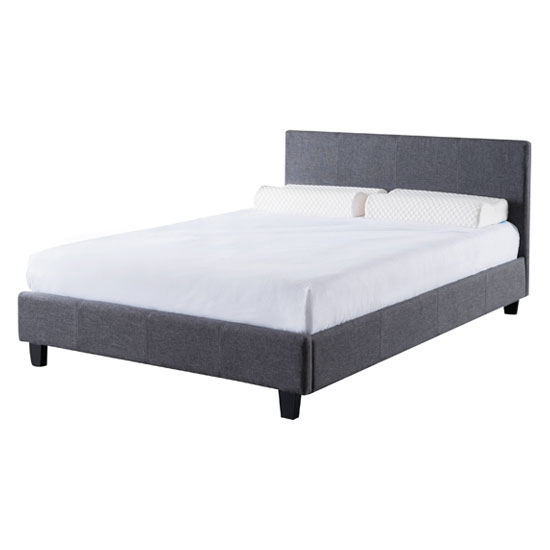 Read more about Prenon fabric double bed in grey