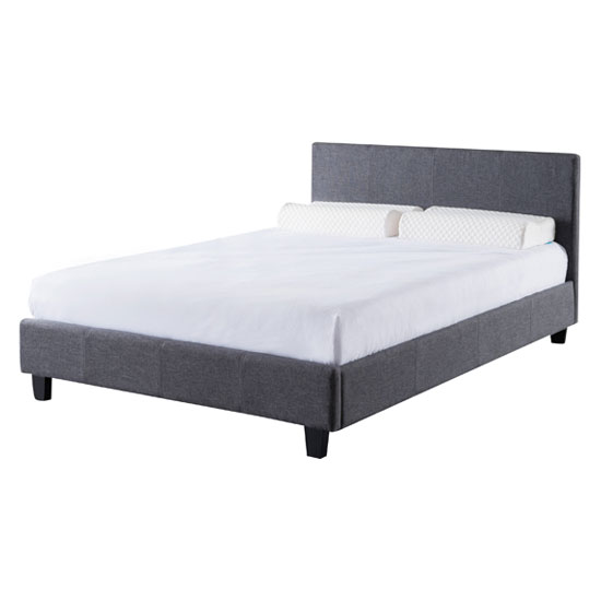 Prenon Fabric Double Bed In Grey Furniture in Fashion