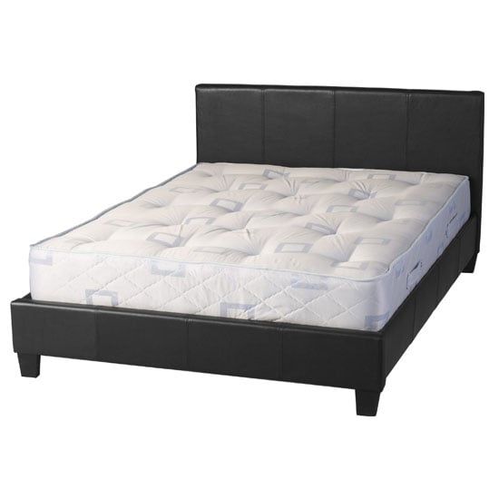 Read more about Prenon faux leather king size bed in black