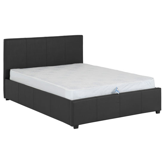 Prenon Plus Faux Leather Storage King Size Bed In Black_2