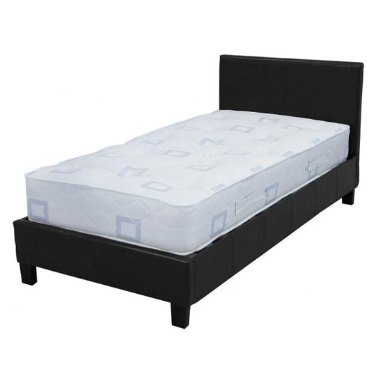 Faux Leather Storage Single Bed, White Faux Leather Single Bed