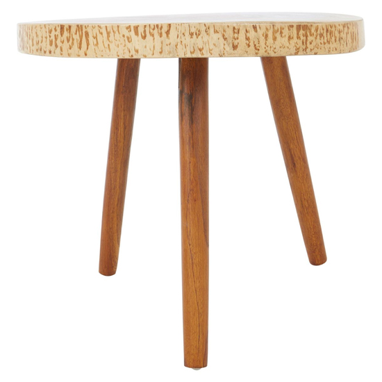Praecipua Round Wooden Side Table In Brown