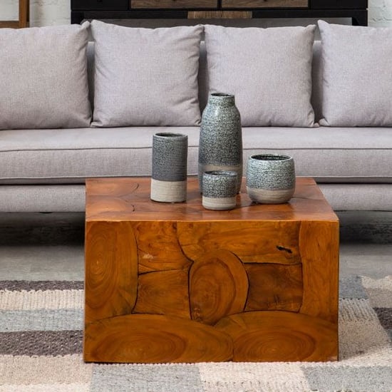 Read more about Praecipua teak wooden coffee table in brown