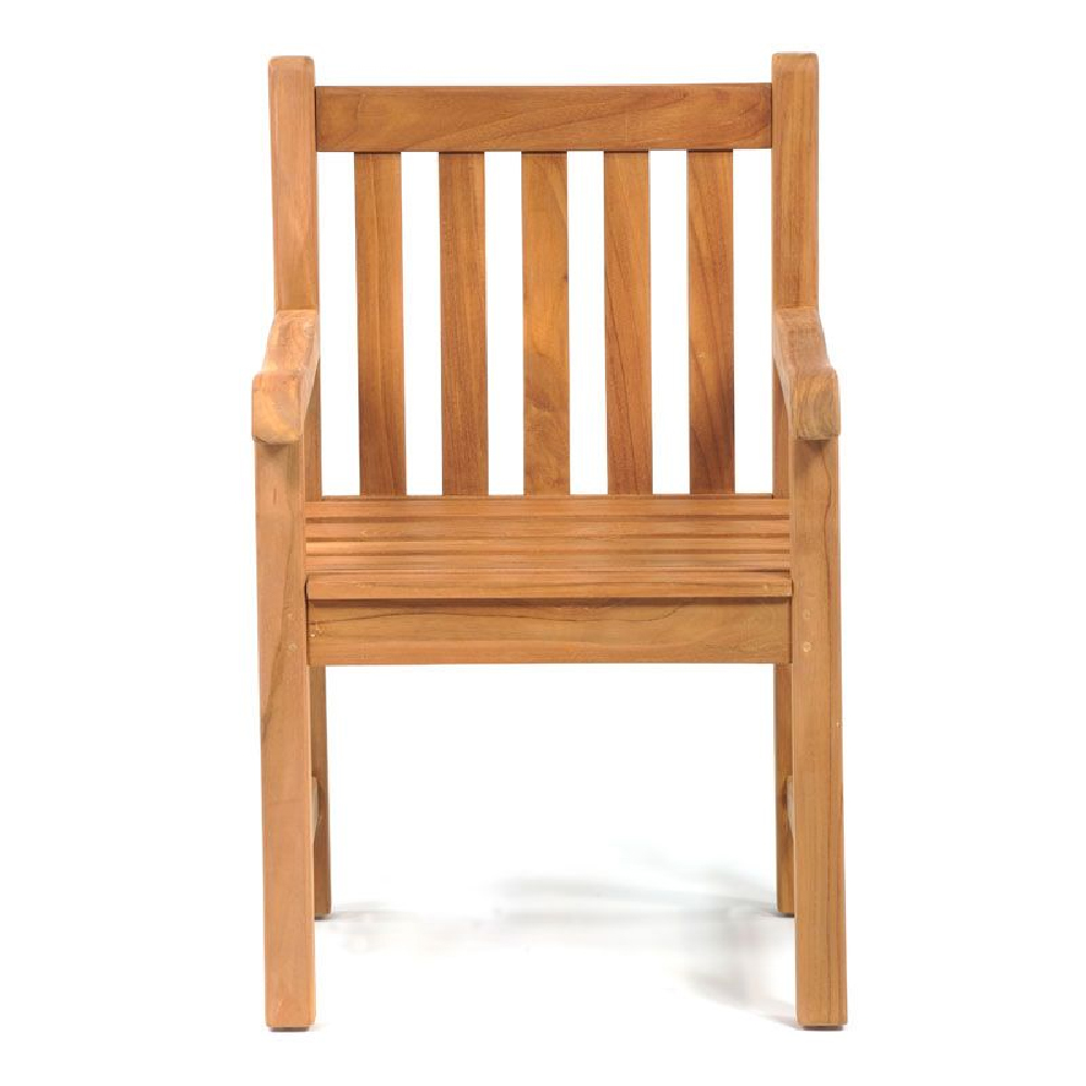 Prague Teak Wooden Outdoor Arm Chairs In Pair