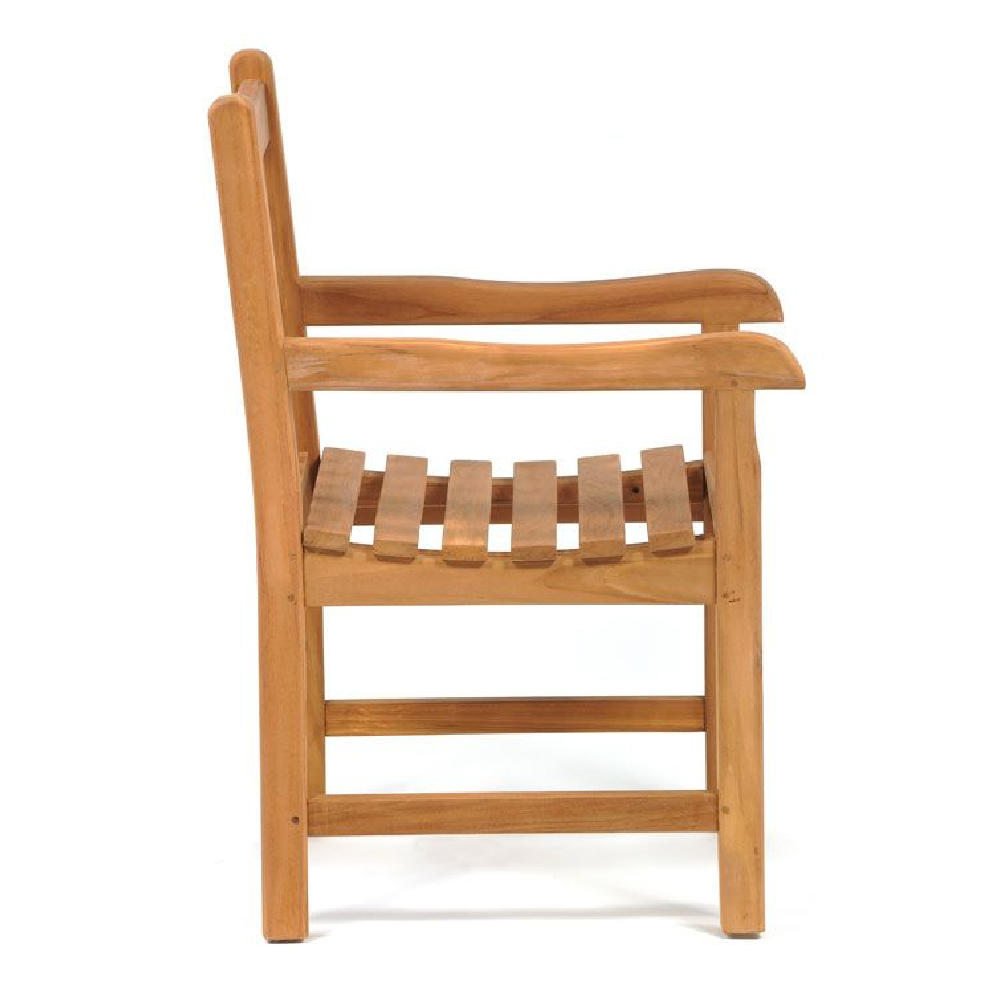 Prague Teak Wooden Outdoor Arm Chairs In Pair