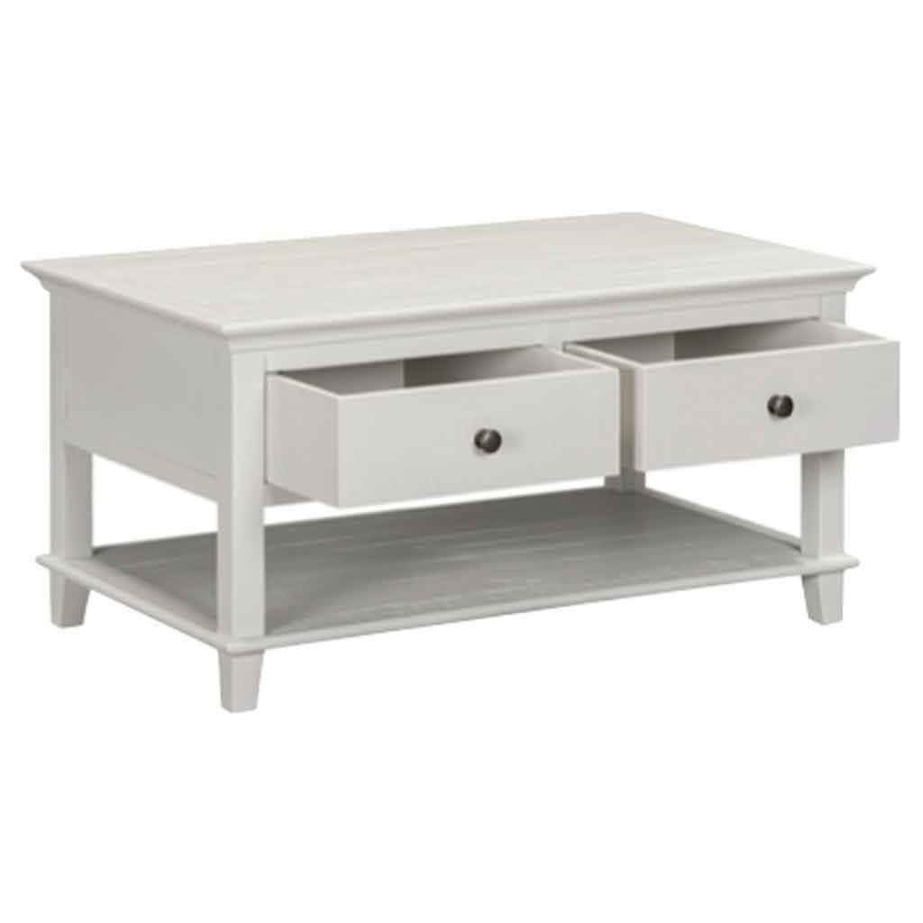 Prague Wooden Coffee Table With 2 Drawers - Truffle