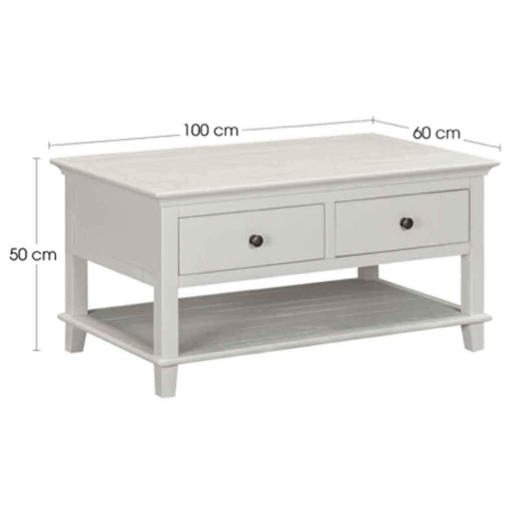 Prague Wooden Coffee Table With 2 Drawers - Truffle