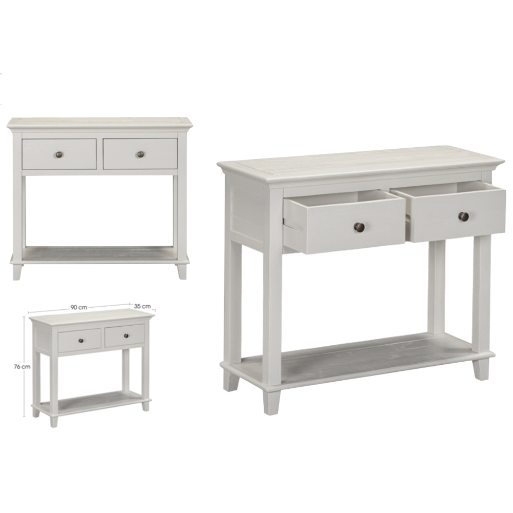 Prague Wooden Console Table With 2 Drawers - Truffle