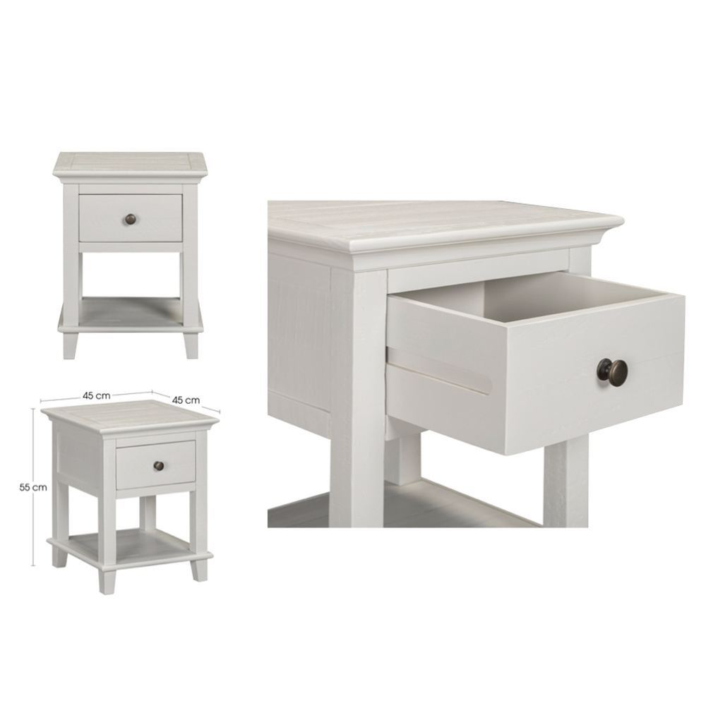 Prague Wooden End Table - Truffle