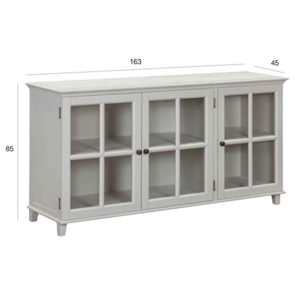 Prague Wooden Storage Cabinet With 3 Doors - Truffle