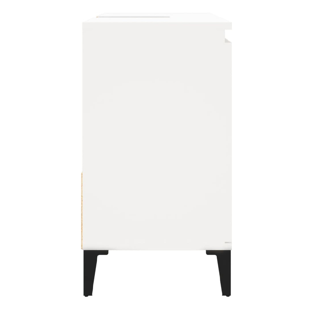 Prague Wooden Vanity Unit With Black Legs In White