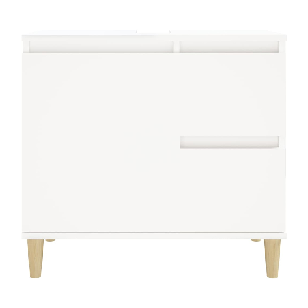 Prague Wooden Vanity Unit With Oak Legs In White