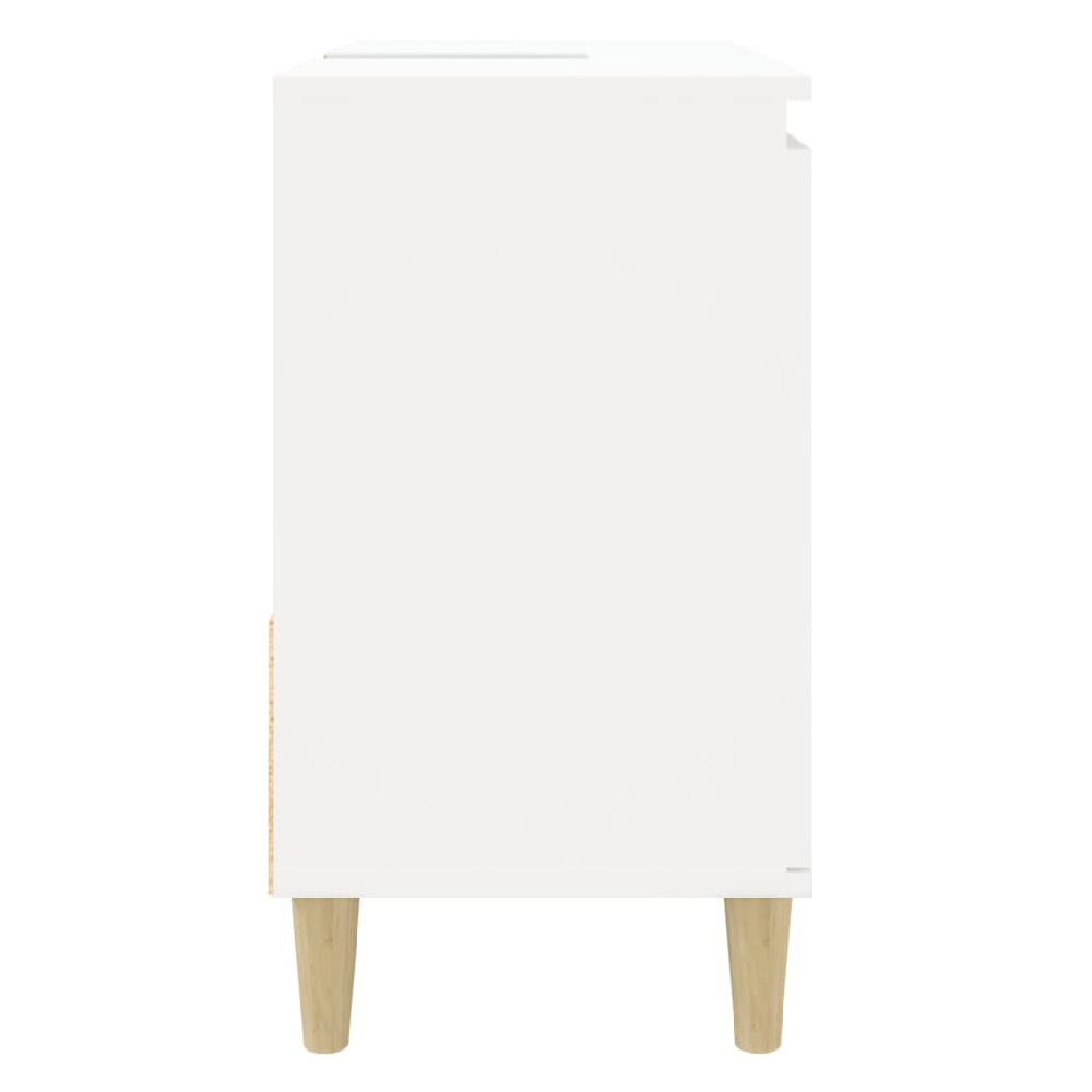 Prague Wooden Vanity Unit With Oak Legs In White