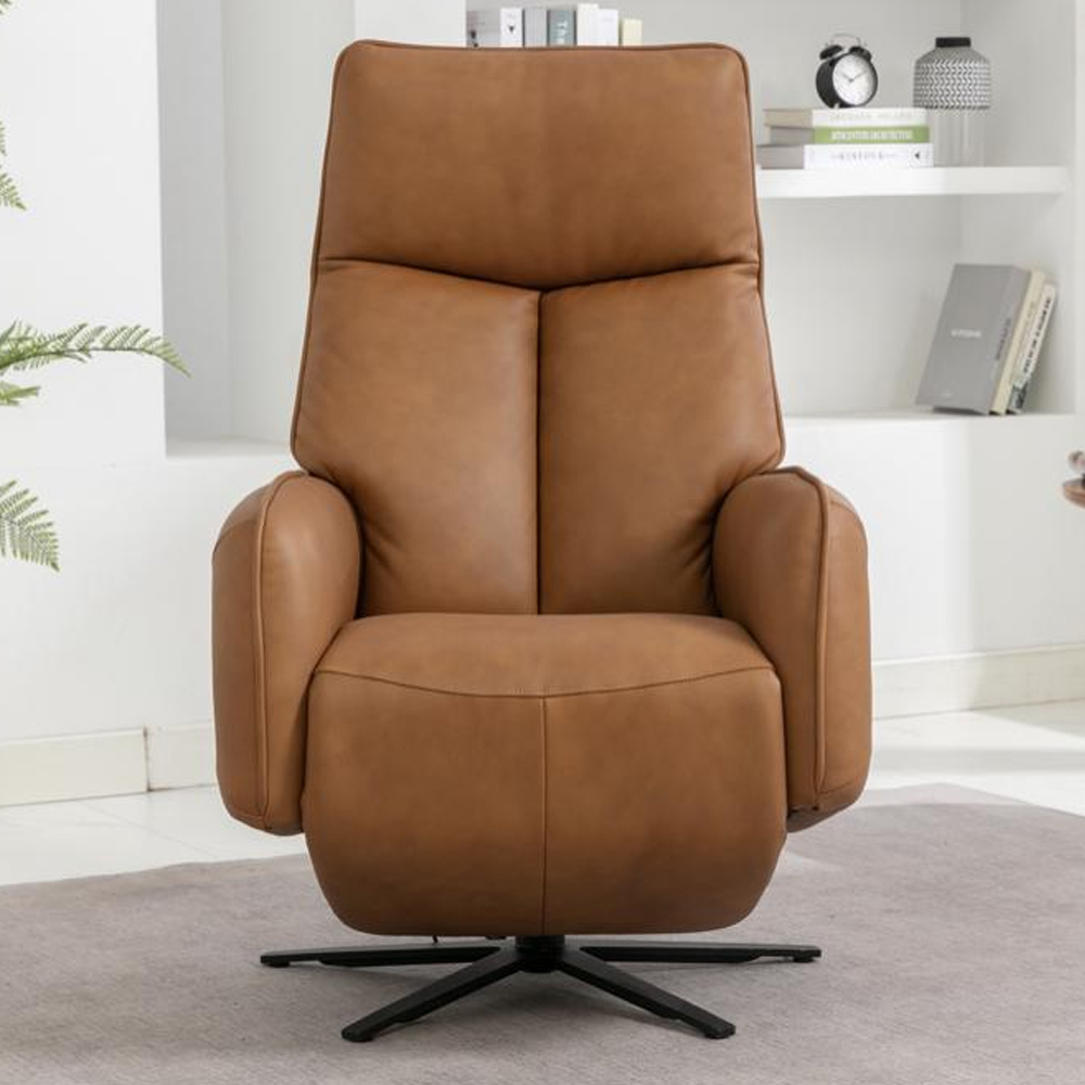 Prato Leather Electric Recliner Chair In Camel
