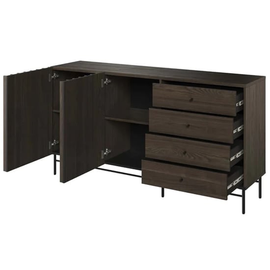 Prato Wooden Sideboard 2 Doors 4 Drawers In Portland Ash