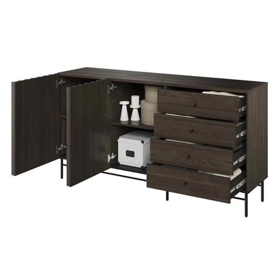 Prato Wooden Sideboard 2 Doors 4 Drawers In Portland Ash